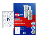 Avery Crystal Clear Round Labels 60 mm Pack 10 980022