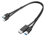 Lenovo ThinkStation mDP + USB-A 3.0 to DP + USB-B 3.0 Dual Head Cable 4X91D11453