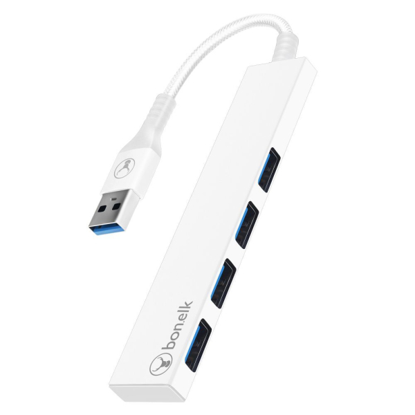 Bonelk Long-Life USB-A to 4 Port USB 3.0 White ELK-80041-R