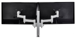 Atdec 400mm Post Dual Monitor Arm Mount Grommet Silver