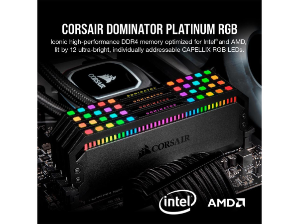 Corsair Dominator Platinum RGB 64GB (2x32GB) DDR5 6600MHz C32 Memory Kit Black