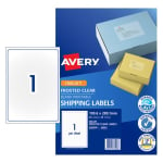 Avery 936008 Frosted Clear Lables 199.6 x 289.1 mm 1up 25 Sheets