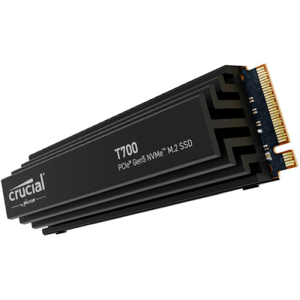 Crucial T700 1TB PCIe Gen5 NVMe M.2 SSD Heatsink