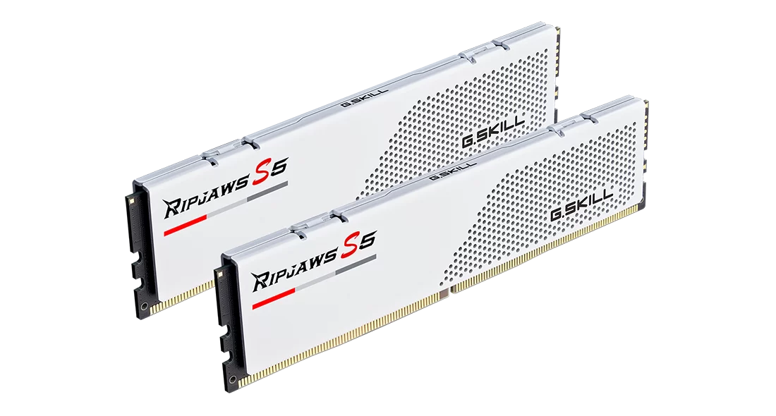 G.Skill Ripjaws S5 32GB (2x16GB) DDR5 6000MHz CL32 Desktop Memory White