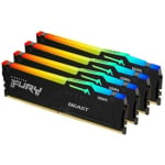 Kingston Fury Beast RGB 128GB (4x32GB) DDR5 5600MT/s CL40xmp Memory Kit Black