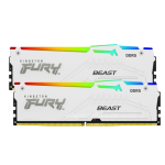 Kingston Fury Beast RGB 64GB (32GBx2) DDR5 6000MT/s CL36 DIMM Memory White