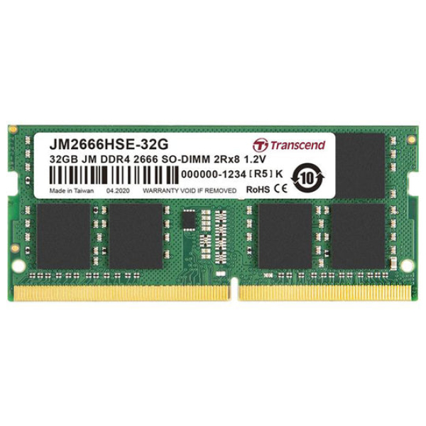 Transcend 32GB DDR4 2666MHz SODIMM CL19 Jet Memory