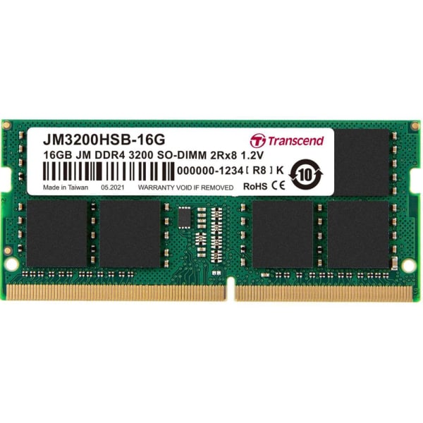 Transcend 16GB DDR4 3200MHz SODIMM CL22 Jet Memory
