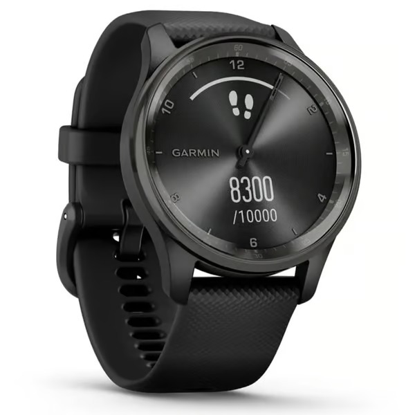 Garmin Vivomove Trend Slate SS Bezel with Black Case and Silicone Band