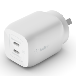 Belkin BoostCharge Pro 65W Dual USB-C GaN Wall Charger with PPS White