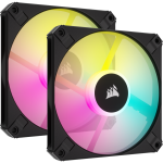 Corsair iCUE AF120 RGB SLIM 120mm PWM Fluid Dynamic Bearing Fan Black Twin Pack