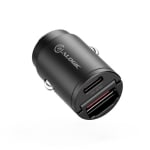 Alogic Rapid Power 30W Mini Car Charger with USB-C and USB-A Black