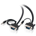 Alogic Pro Series 2m VGA/SVGA Video Cable with 3.5mm Audio Male to Male Black