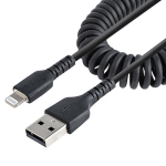 Startech 1m USB-A to Lightning Coiled Cable Black