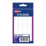 Avery Multi-purpose Stickers Rectangle 18 x 38mm White 72 Labels 932022