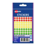 Avery Multi-Purpose Assorted Dot Stickers 8 mm Round 416 Labels 932291