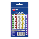 Avery Multi-Purpose Assorted Star Stickers 14 mm Star 90 Labels 932352