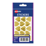 Avery Multi-Purpose Gold Heart Stickers 23 mm Heart 30 Labels 932355