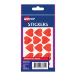 Avery Multi-Purpose Red Heart Stickers 23 mm Heart 30 Labels 932357