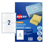 Avery Frosted Clear Shipping Labels 199.6 x 143.5 mm Inkjet 50 Labels / 25 Sheets 936002