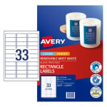 Avery Removable Multi-purpose Labels 64 x 24.3 mm Laser Inkjet 825 Labels/25 Sheets 959152