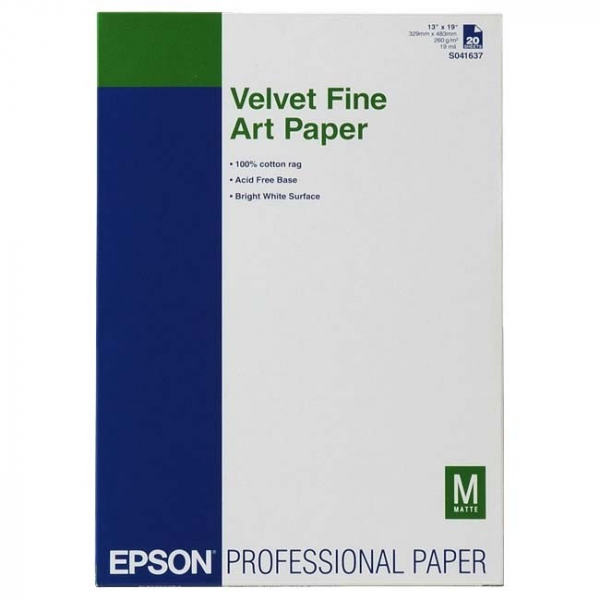 EPSON A3+ Velvet Fine Paper 20pk C13S041637