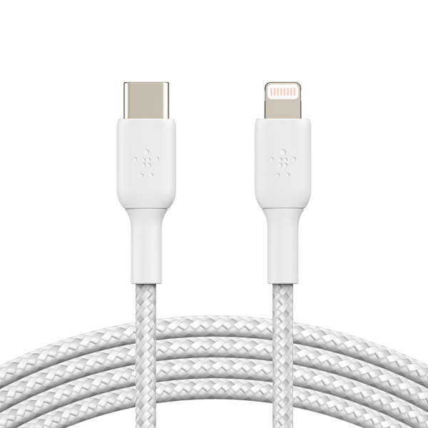 Belkin Boost Charge 1m Braided USB-C to Lightning Cable White
