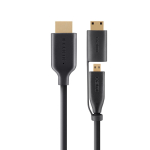 Belkin 2m Essential Series High Speed Micro HDMI Cable w/Mini Adapter Black