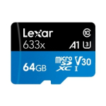 Lexar 64GB High-Performance 633x MicroSDHC/SDXC UHS-I Blue 100MB/s Memory Card
