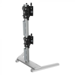 Atdec Freestanding heavy duty dual vertical monitor mount Silver