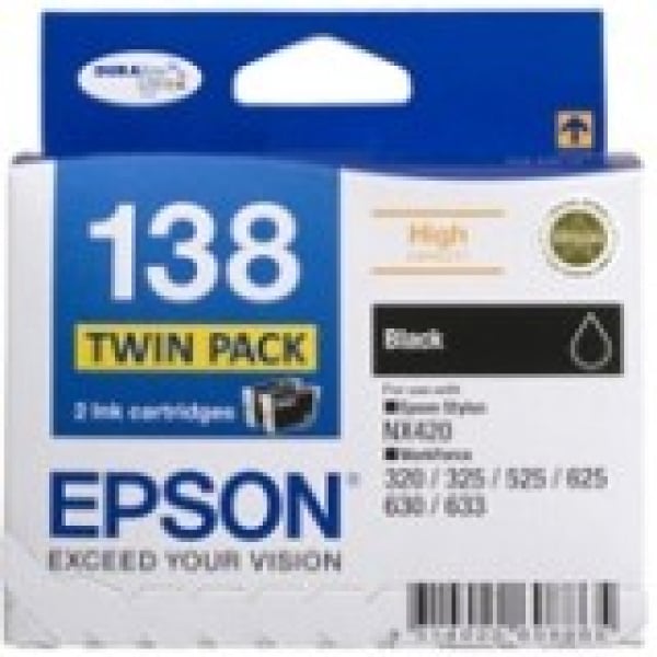 EPSON High Capacity Black Twin Pack Stylus C13T138194
