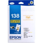 EPSON 138 High Capacity Bundle Pack 4 Inks+4x6 C13T138695