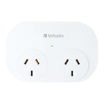 Verbatim 66595 Dual USB Surge Protected with Double Adaptor White