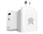STM 65W Dual Port USB-C and USB-A Power Adapter White