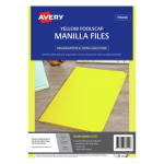 Avery Manilla Folder Foolscap Yellow 20 Pack