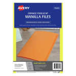 Avery Manilla Folder Foolscap Orange 20 Pack