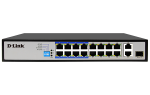 D-link F1018P-E 18-Port PoE Switch with 16 PoE Ports and 2 Gigabit Uplink Ports