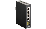 D-link 100G 5-Port Gigabit Industrial Switch with 4 1000BASE-T ports and 1 SFP port