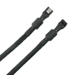 Simplecom CA110L Premium SATA 3 HDD SSD Data Cable Sleeved with Ferrite Bead Lead Clip Angle Black