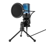 Simplecom UM650 USB Cardioid Condenser Microphone Gaming RGB Lights with Tripod & Pop Filter