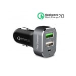 Generic First Champion USB Car Charger - 3 USB Ports with QC 2.0 & Type-C