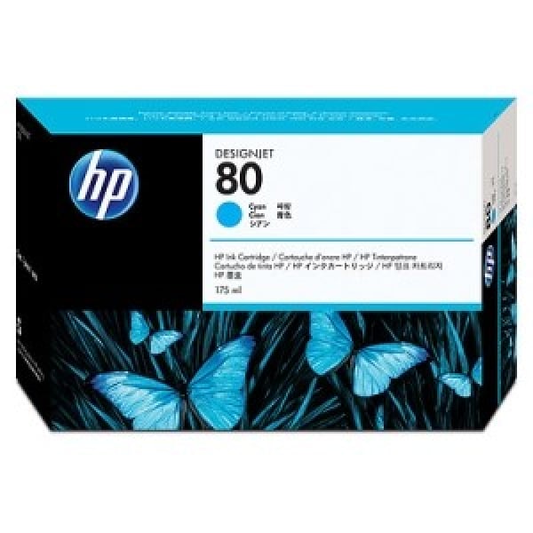 HP 80 Cyan Ink 350ml For Designjet C4846A