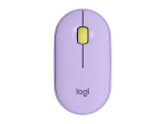 Logitech Pebble M350 Wireless and Bluetooth Mouse Lavender Lemonade