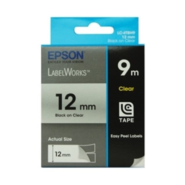 EPSON Tape Clear 12mm Black 9 Metres For C53S654102