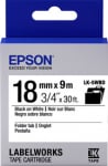 EPSON Tape Folder Tab 18mm Black On White 9 Mtrs C53S655107