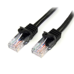 StarTech Cat5e Ethernet Patch Cable 0.5m Black with Snagless RJ45 Connectors