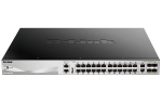 D-link DGS-3130-30PS 30 port Stackable Gigabit PoE Layer 3+ Switch with 6 10GbE ports