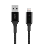 Belkin BoostCharge Smart LED Lightning to USB-A Cable Black