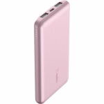 Belkin BoostCharge 3-Port 10K Power Bank (Pastel Pink) + USB-A to USB-C Cable