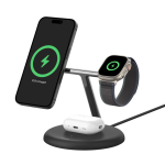 Belkin 3-in-1 Magnetic Wireless Charging Stand with Qi2 15W Black